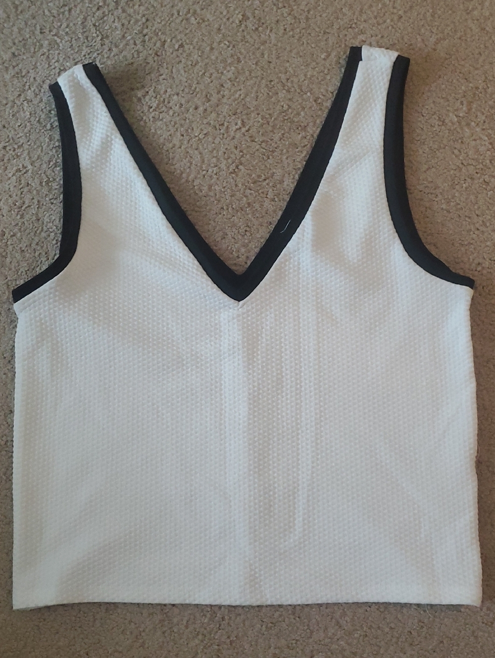 Zara White Textured Tank